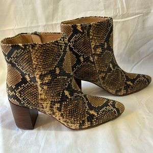 Madewell Fiona Boot in Snake Embossed Leather-Size 6 NWOB